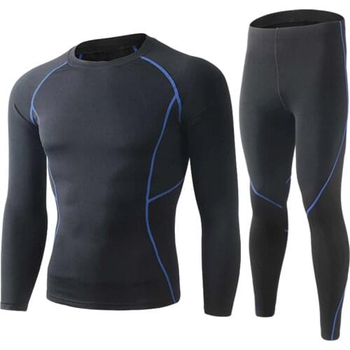 Winter Men Thermal Underwear Set Sweat Shirt Long Johns Bodycon Fit Breathable Running Skiing Fitness Gear