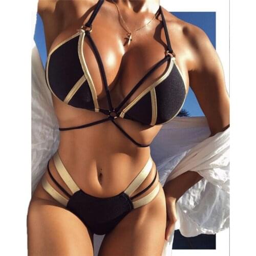 2019 Hot Summer Women Bikini Sets Swimwear Bandage Swimsuit New Fashion Padded Push-up Bathing Suits 2Pcs Sexy Ladies Beachwear