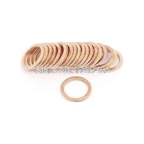 20PCS 18mm OD 14mm ID 1.5mm Thick Copper Washer Flat Ring Oil Brake Line Seal