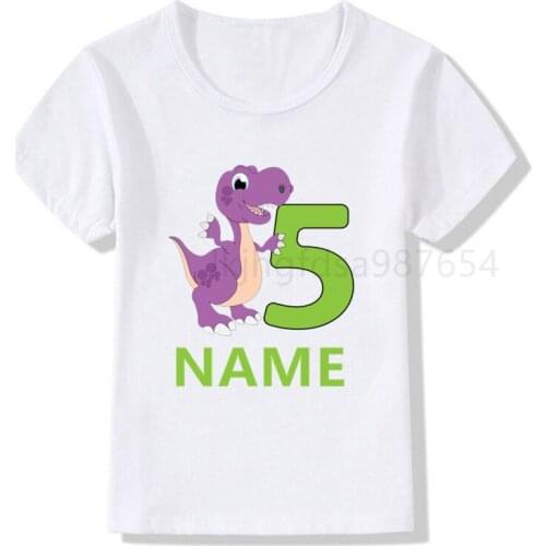 Boys Girls Dinosaur Cute Birthday Shirt Childrens Birthday Top T-shirt Party Dinosaur Gift T-shirt
