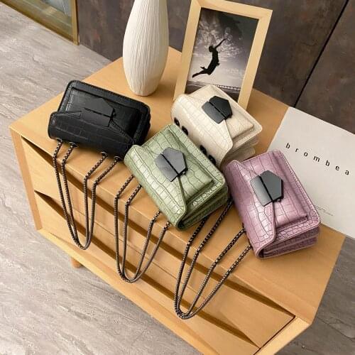 Mini Stone Pattern Flap Bags PU Leather Crossbody Bags For Women 2020 Female Chain Shoulder Handbags Lady Travel Cross Body Bag