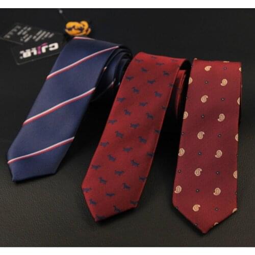 18color mens polyester silk necktie skinny 6cm gravatas jacquard ties for men designers fashion business striped 100pcs fedex