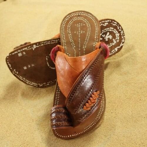 New Men Flip Flops Leather Male Big Size Beach Slippers Soft Sole Non-slip Wear-resistant Trend Men Flip Flops sandal