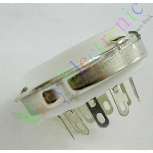 Wholesale and retail 4pc 9pin Ceramic vacuum tube socket valve base for EL504 EL519 audio amps parts free shipping