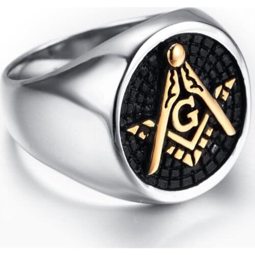 Wholesale Fashion Silver color Stainless Steel Masonic Ring for Men, master masonic signet ring, freemason ring jewelry