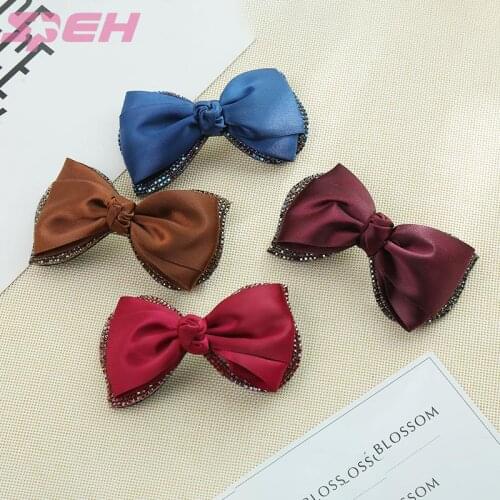 Manufacturer wholesale new Korean fashion womens hairpin student bow shape word clip foreign trade customization wholesale
