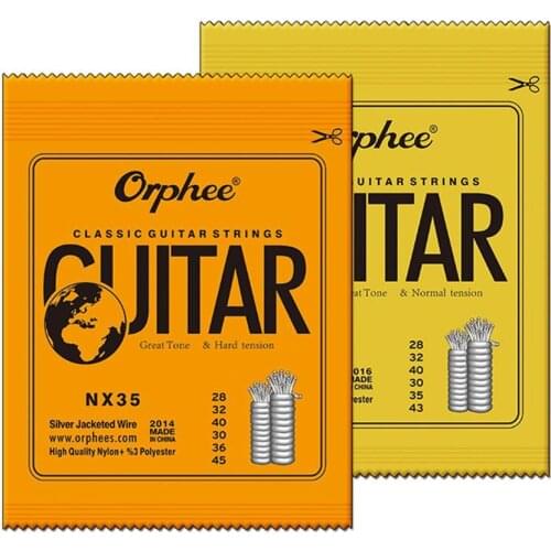 Orphee 6pcs/set Classic Guitar Strings Nylon Thread Silver Plated Wire Strings Classical Guitarra String Guitar Accessories NX35