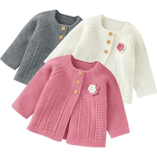 Autumn Winter Toddler Baby Girl Sweater Coat Newborn Baby Girls Knitting Cardigan Kids Cardigan Sweaters Jacket Coat