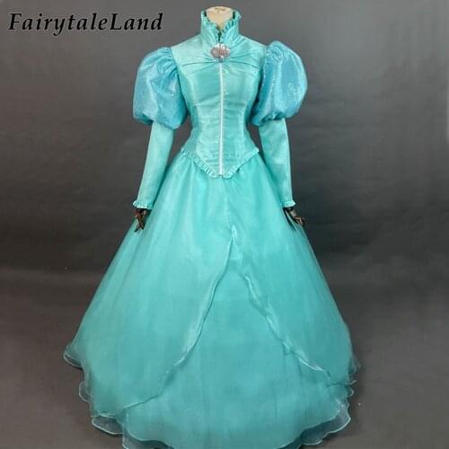 Halloween Princess Party Gown Cosplay Ariel Costume Halloween Long sleeve Dress Lace Up Birthday Party Outfit Custom Made