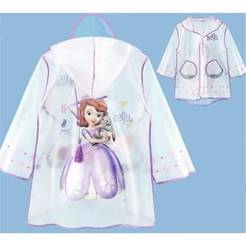 Girls Sofia Princess Transparent Raincoat Mickey Mouse Kids Raincoat Children Boy Girl Poncho Raincover Rainsuit Outdoor Gifts