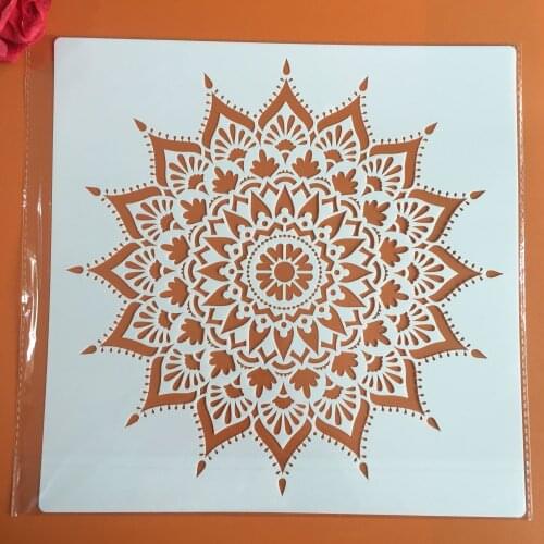 30 * 30cm size diy craft mandala mold for painting stencils stamped photo album embossed paper card on wood, fabric, wall