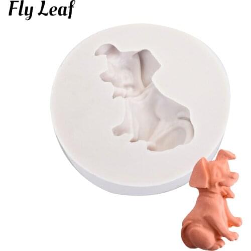 Fly Leaf Handmade Little Dog Silicone Mold DIY Fondant Mousse Dessert Pudding Mould Baking Tool Cake Decoration