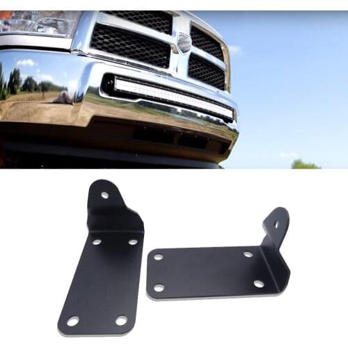 Front Lower Hidden Bumper Mounting Brackets For 40 inches Curved LED Light Bar Fits 2010-2019 Dodge Ram 2500 3500 Models