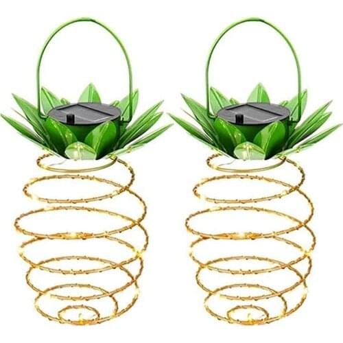 Solar Led Light Outdoor,Pineapple Hanging Lantern Fairy String Light,Waterproof Dusk To Dawn Sensor Lighting,Garden Decoration