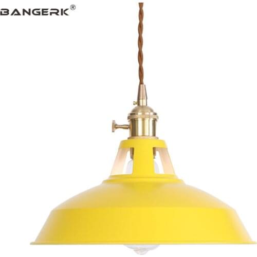 Modern Color Iron Hanging Light Edison Loft Decor LED Pendant Lamp Switch Dining Room Study Home Lighting Vintage Droplight