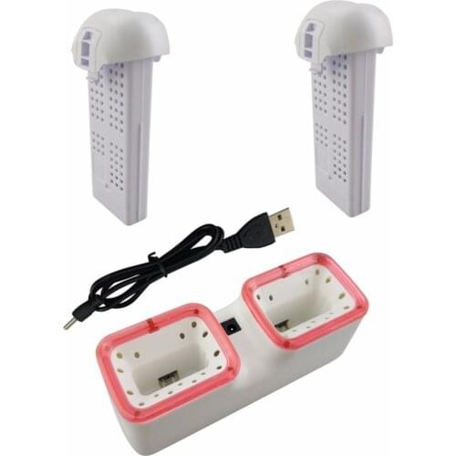 SYMA X22 X22W RC Quadcopter Spare Parts 3.7V 400mAh Battery *2PCS with 2-in-1 Charger