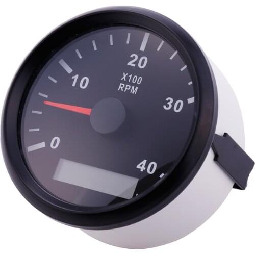 85mm 4000RPM Tachometer With LED Digital Hourmeter Marine Outboard Diesel Engine Motor Generator Tacho Meter Gauge 12V/24V