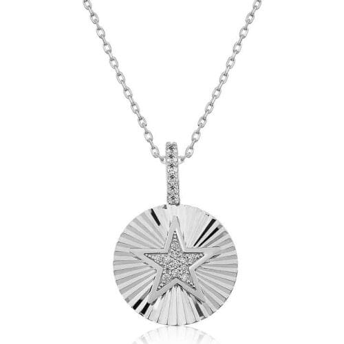 Tevuli 925 Sterling Silver Frilly Star Women 'S Necklace