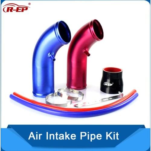 R-EP Turbine For Car Air Intake Pipe Kit 76mm High Flow Rubber Hose Connect Filter Universal Supercharger
