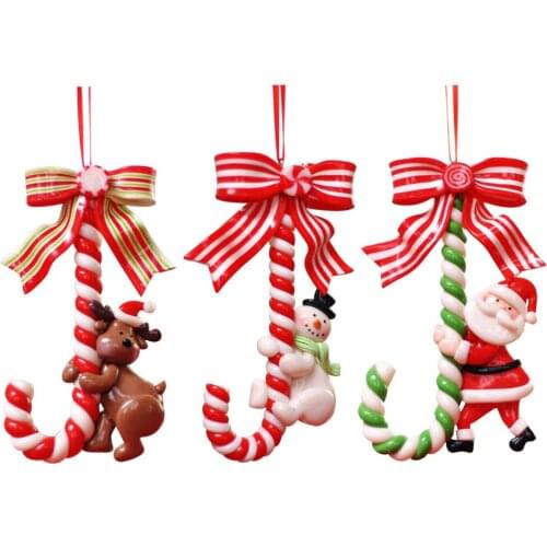 Ornaments Holiday Party Decoration 3PCS Christmas Tree Pendant 3 Piece Set Soft Clay White Navidad Red Green Small Santa Hanging