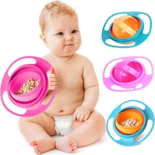 Universal Gyro Bowl Baby Feeding Dish 360 Rotate Spill-Proof Baby Gyro Bowl Childrens Tableware Baby Gyro Bowl Kids Eating Bowl