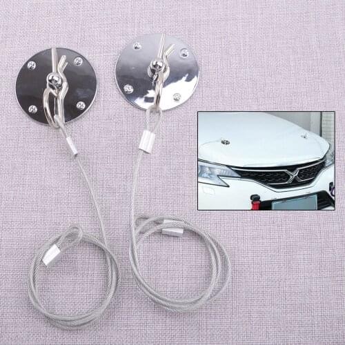 CITALL Universal 1 Pair 64mm Car Racing Sport Bonnet Hood Pin Lock Latch Appearance Kit Silver CNC