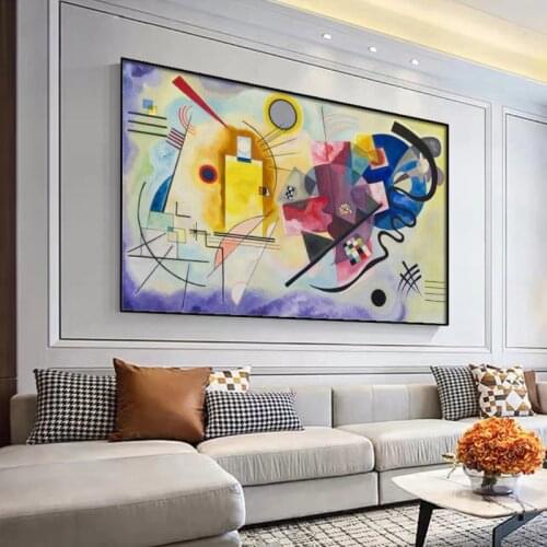 Vasily Kandinsky famous canvas art living room wall decoration painting mural poster cardros home decor yellow red blue