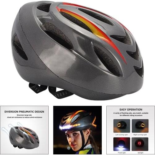 Cycling Helmet Women Men Bike Bicycle Helmet Safe with LED Lights55-62cm