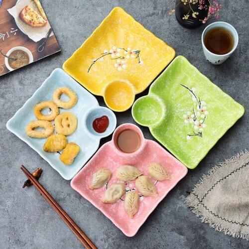 1PCS Creativity Ceramic Household Dumpling Plate With vinegar Dish Steak Breakfast Cake Fruits Dish Plate salad Dinnerware