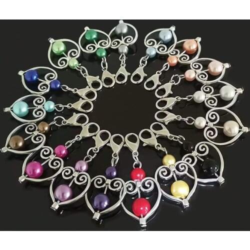 12PCs Handmade Colorful Charm Plastic Beads Heart Transport Bead Diy Pendant For Jewelry Making Gift