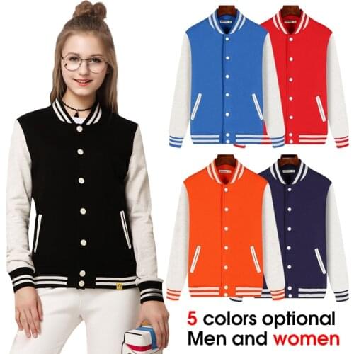 2020 Fashion Men and Women Baseball Jacket Warm Slim Fit College Casual Top Jacket Sweater Jacket Size Coats Custom