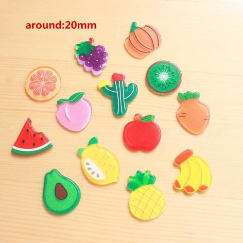 30pcs/lot kawaii flatback resin foods fruit mix colors resin cabochons accessories planar resin