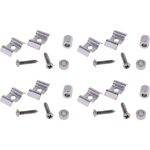 4 Sets Electric Guitar Roller String Trees Retainers Guitar Parts Silver