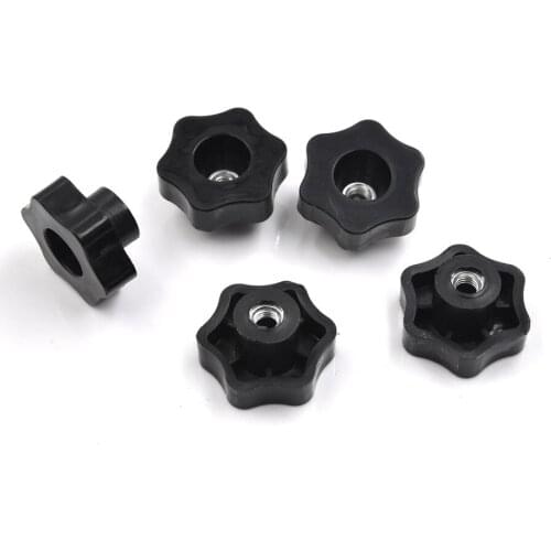 4 Pcs M6*40MM Female Thread Star Shaped Head Clamping Nuts Knob With Through-Hole For Industry Equipment