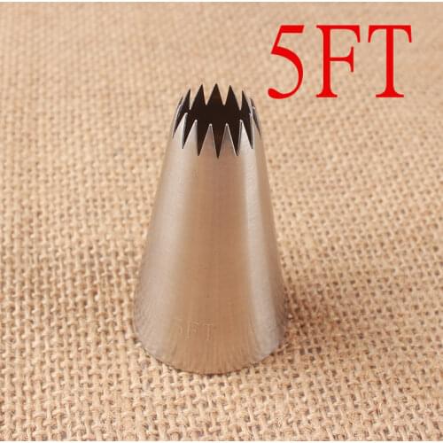 5FT#15 Teeth Star Puffs Cookies Cream Decorating Mouth 304 Stainless Steel Baking DIY Tools Queen