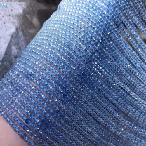 7A aquamarine blue roundel faceted 2*3.5mm 14" for DIY jewelry making loose beads FPPJ wholesale beads nature gem stone