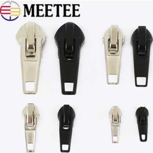 Meetee 10/20pcs 3# 5# 8# 10# Zipper Sliders for Nylon Zips Trousers Auto Lock Zippers Pull Replace Service Automatic Zip Head