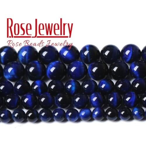 AAAAA+ Natural Lapis Blue Tiger Eye Agates Stone Round Beads Loose Spacer Beads For Jewelry Making DIY Bracelet 4 6 8 10 12 14mm