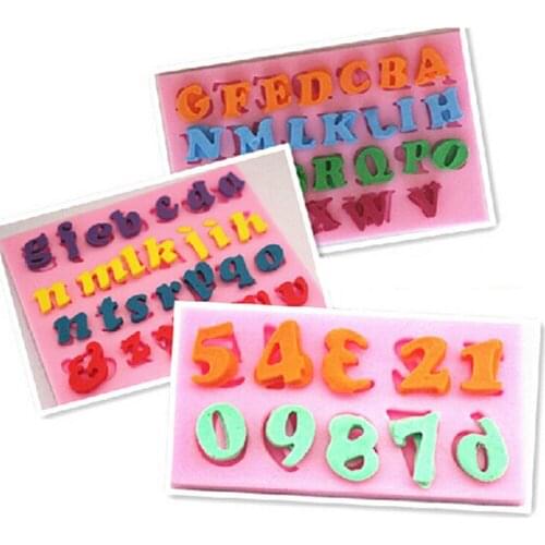 3PCS/SET 3D Number And Letter Shape Form Silicone Mold Cake Decoration Fondant Cake Chocolate Moulds