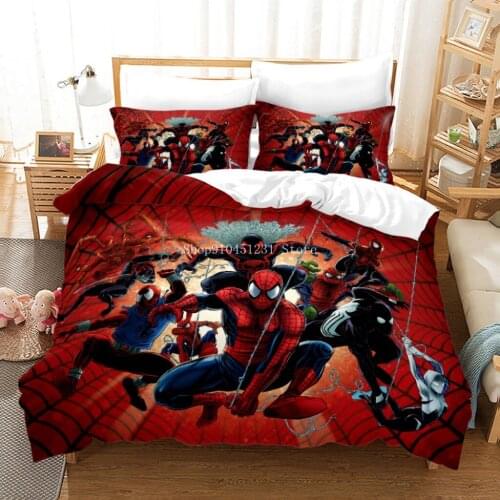 Marvel Bedding Sets Superhero Iron Man Spiderman Duvet Cover pillowcase kids teen bedspreads for Kids Bedroom Decor 3pcs gifts