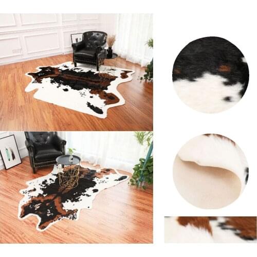 Imitation Cowhide Skin Carpets Cow Skin Rugs Home Living Room Bedroom Floor Mats Bedside Carpet Kids Cartoon Room Rug