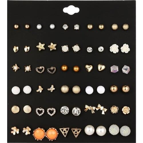Hot Selling Ppopular Pearl Star Earring Studs Fashionable Flowers Versatile Set Nice Earrings Jewelry For Women