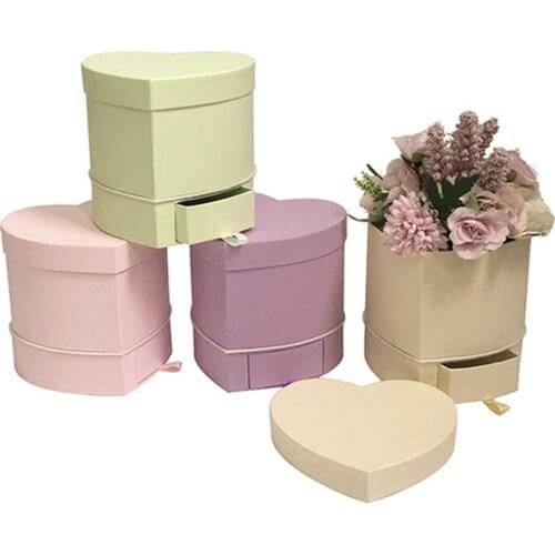 Small size: 15.5x14x14.5cm heart shape box include drawer packing Flower gift box wedding birthday party packing present box