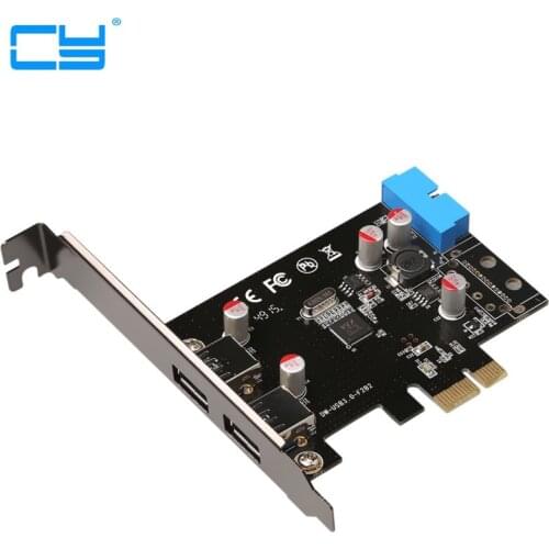 SuperSpeed 2-Port USB 3.0 19-pin USB3.0 PCI-E PCI Express pcie Card Motherboard 20P 20 pin Connector