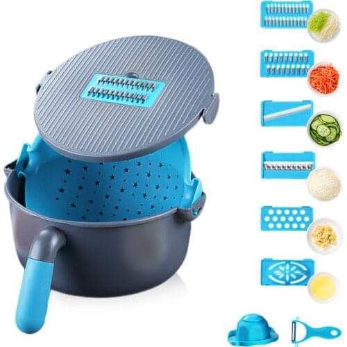 Multifunction Fruit Vegetable Chopper Potato Carrot Cucumber Mandoline Slicer Cutter Grater Shredder with Strainer Kitchen Tool