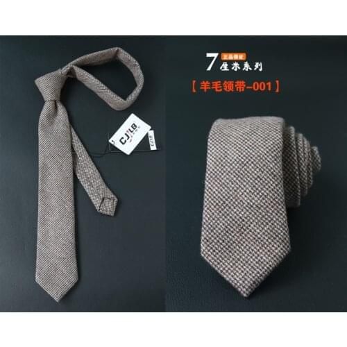 Fashion wool tie 7cm mens formal suit business British trendy tie