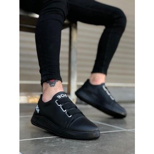 BA0179 3 Band Black Black High Outsole Male Boots