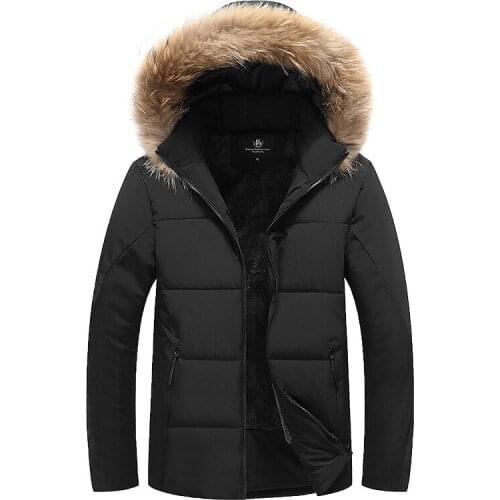New Men Striped Fleece Hooded Jacket Winter Soft Thick Windproof Jacket Men Warm Fashion Hooded Fur Collar Coats Plus Size L-9XL