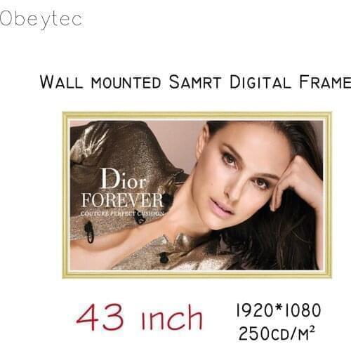 Obeycrop 43" Digital Photo Wooden Frame Digital Picture Frame, IPS, FHD, Android system 2+16G, OBKY-MY430ASM