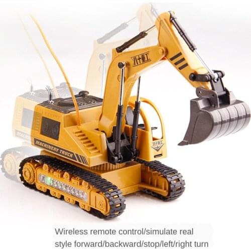 Upgraded Version Remote Control Engineering Crane Vehicle Toys LED Light 8070E Crawler Excavator RC Bottom Bracket Alloy Truck